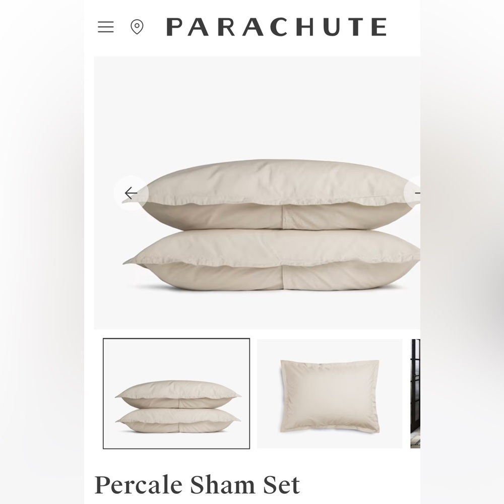 NWT Percale Sham Set, King size in Bone